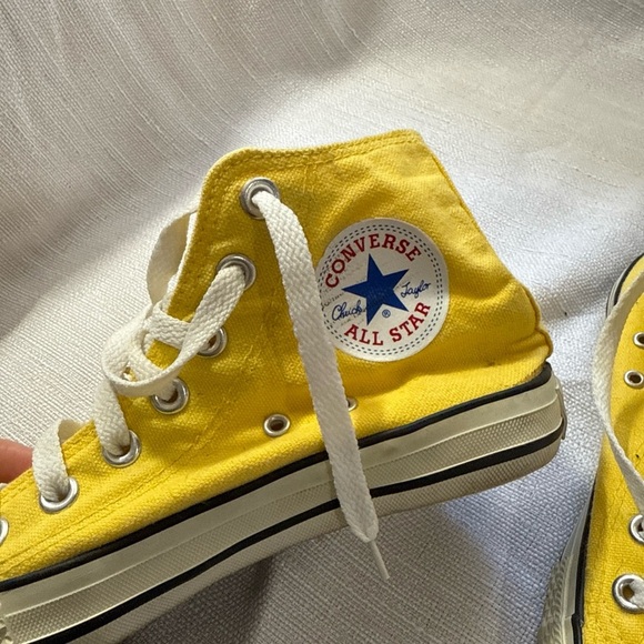 Converse Yellow High-Top Sneakers vintage lemon yellow hi tops - Picture 6 of 11